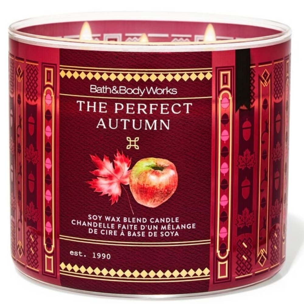Bath & Body Works The Perfect Autumn 3-Wick Candle NEW Safe Shipping